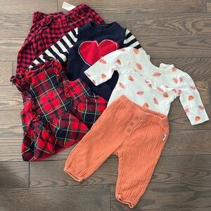 Lot of baby clothes - fall and winter theme mix of clothing